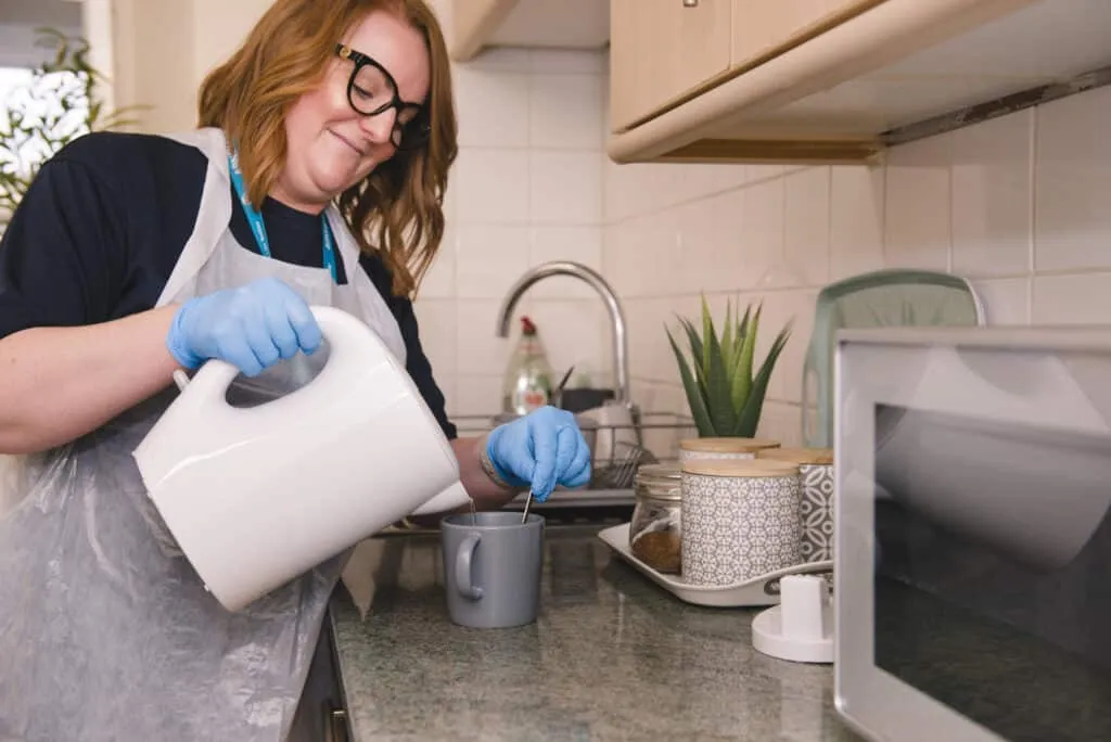 A live-in carer supporting a client in their own home